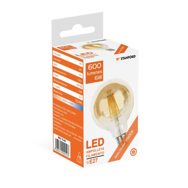 Ampolleta Led Globo Vintage 6W E-27