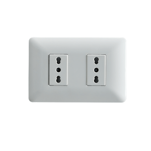Enchufe Doble Bipaso 10A/16A 250V Café