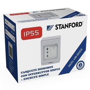 Hydrobox con Enchufe Simple 10/16A y Interruptor 9/12
