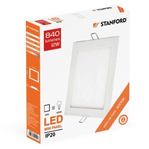 Panel Led Cuadrado Embutido STANFROD 3000K 12W