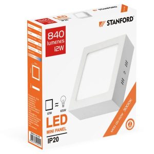Panel Led Cuadrado Sobrepuesto  3000K 12W