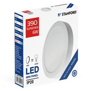 Panel Led Redondo Sobrepuesto  6500K 12W