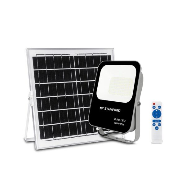 Proyector Led Solar 100W 6500K Flujo Lumen 2000LM IP65 Autonomía 12 HORAS