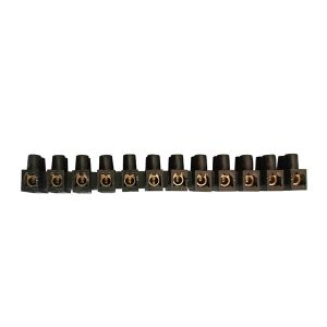 Regleta de Conexión 12 Polos 6mm Negra