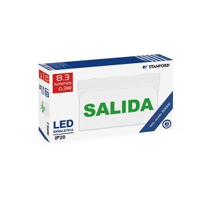Señalética Salida de Emergencia  IP20 8.3 Lúmenes 6000K
