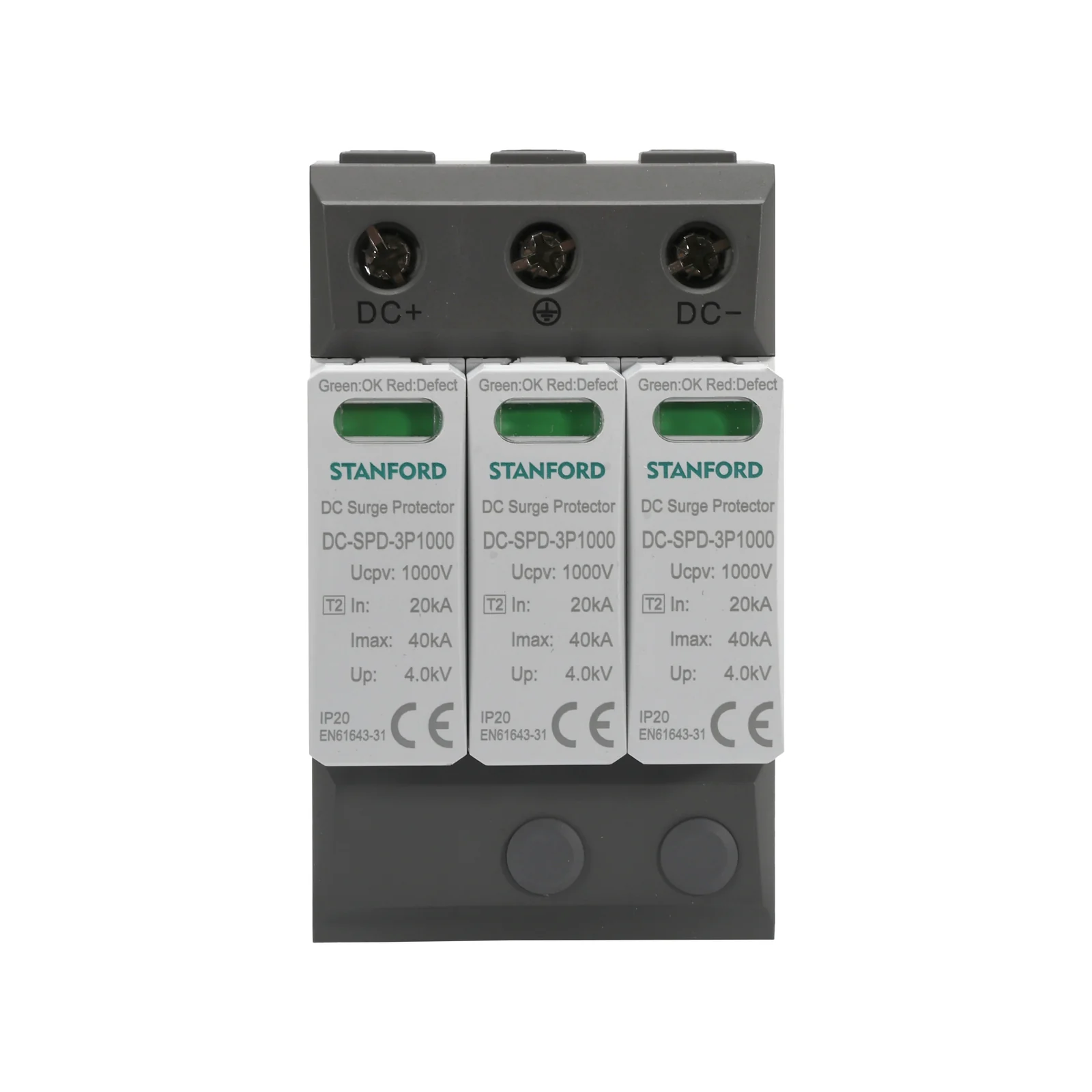 Supresor de Sobretensión 1000 VDC 40 kA 3P SPD TIPO2 DC