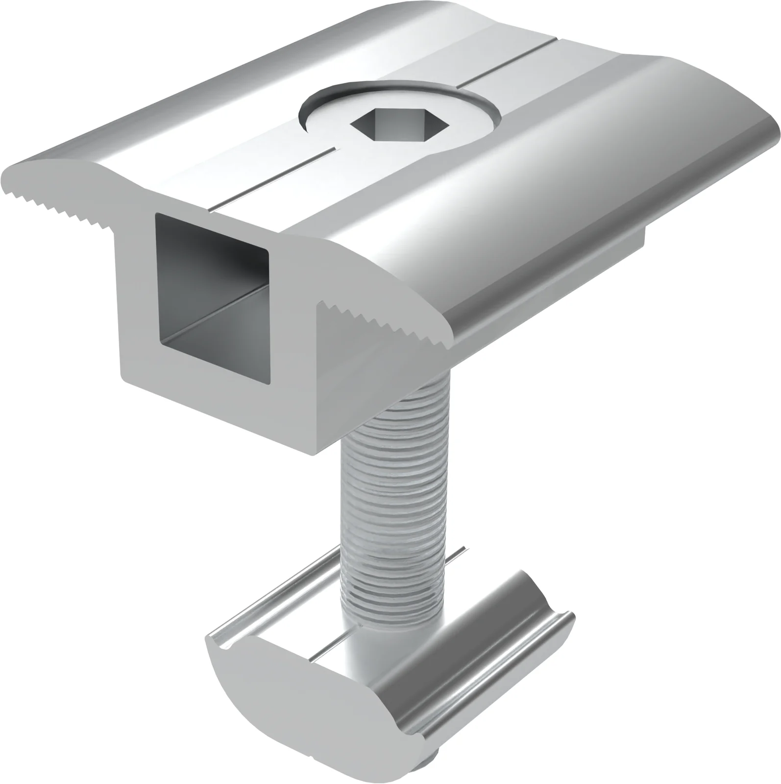 Fijación Intermedia con pletina Dentada para Panel Solar de 30 mm